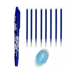 DŁUGOPIS PILOT FRIXION + GUMKA + 8 WKŁADÓW ZAMIENNIK
