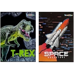 2X ZESZYT W KRATKĘ A5 16k RAKIETA T-REX BAMBINO