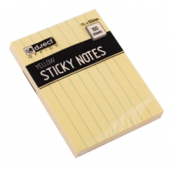 Notes samoprzylepny 75x100mm 100k zółty w linie