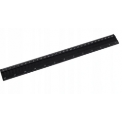 Linijka biurowa aluminiowa d.rect 30cm czarna