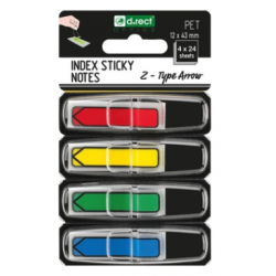 Zakładki indeksujące 43x12mm 4x24szt strzałka