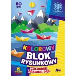 Blok rysunkowy A4/80g kolorowy ASTRA
