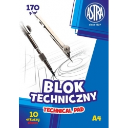 Blok Techniczny biały  A4/170g ASTRA