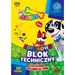 Blok Techniczny kolorowy A4/170g ASTRA