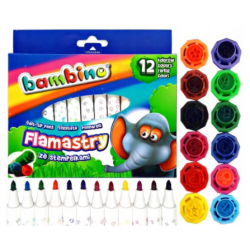 Bambino Flamastry ze stempelkami 12 kolorów