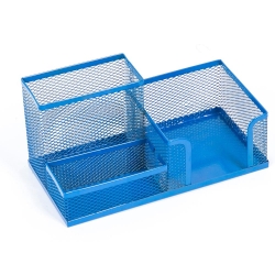 Przybornik na biurko siatka 205x103x98mm granatowy