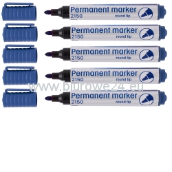 MARKER pisak permanentny okrągła końcówka 5 szt. NIEBIESKI