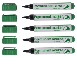 MARKER pisak permanentny okrągła końcówka 5 szt. ZIELONY