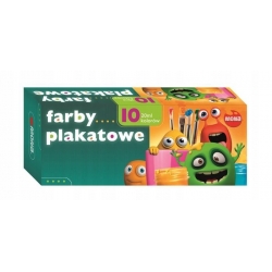 Farby plakatowe ekonomiczne MONA, 10 kolorów