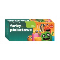 Farby plakatowe ekonomiczne MONA, 8 kolorów