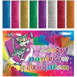 ZESZYT PAPIERÓW KOLOROWYCH Z BROKATEM B5
