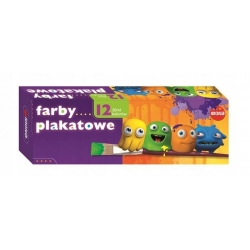 Farby plakatowe ekonomiczne MONA, 12 kolorów