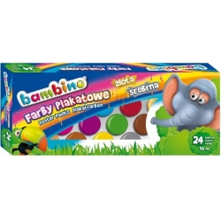 Farby plakatowe dużo kolorów Bambino 24 kolorów Farby plakatowe dużo kolorów Bambino 24 kolorów