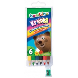 Kredki Grube 6 kolorów BAMBINO + temperówka