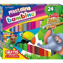 Plastelina BAMBINO, 24 kolory, podkładka GRATIS Plastelina BAMBINO, 24 kolory, podkładka GRATIS