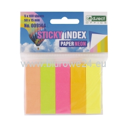 ZAKŁADKI INDEKSUJĄCE 15x50mm 5x100 SZT PAPIEROWE