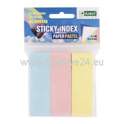 Zakładki indeksujące papierowe 25x75mm 3x100szt pastel papierowe