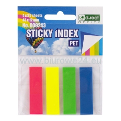 ZAKŁADKI INDEKSUJĄCE PET 43x12mm 35 szt. a'4 ECO