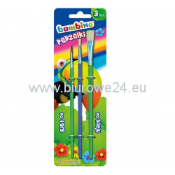 PĘDZELKI DO FARB I KLEJU BAMBINO 3 SZT