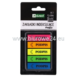 ZAKŁADKI INDEKSUJĄCE PET 45x12mm 5x20 SZT